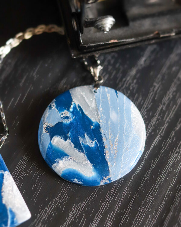 Le Cyanographe - Collier argenté - rond – Image 3