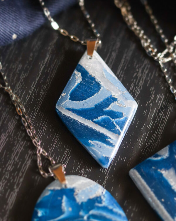 Le Cyanographe - Collier argenté - losange – Image 3