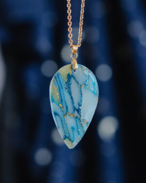 Le Cyanographe - Collier doré - goutte