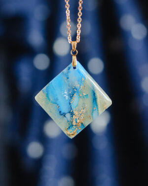 Le Cyanographe - Collier doré - carré
