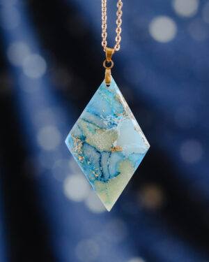 Le Cyanographe - Collier doré - losange