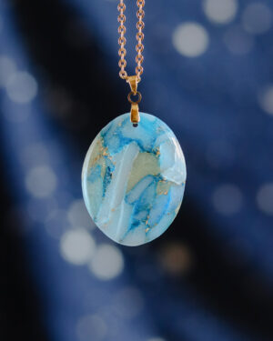 Le Cyanographe - Collier doré - ovale