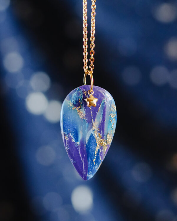 Le Cyanographe - Collier doré - goutte