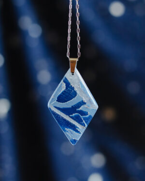 Le Cyanographe - Collier argenté - losange