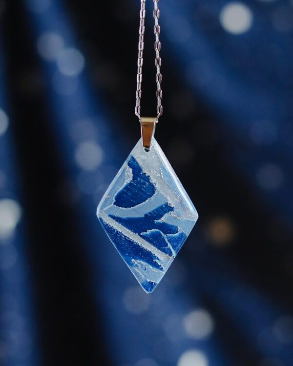 Le Cyanographe - Collier argenté - losange