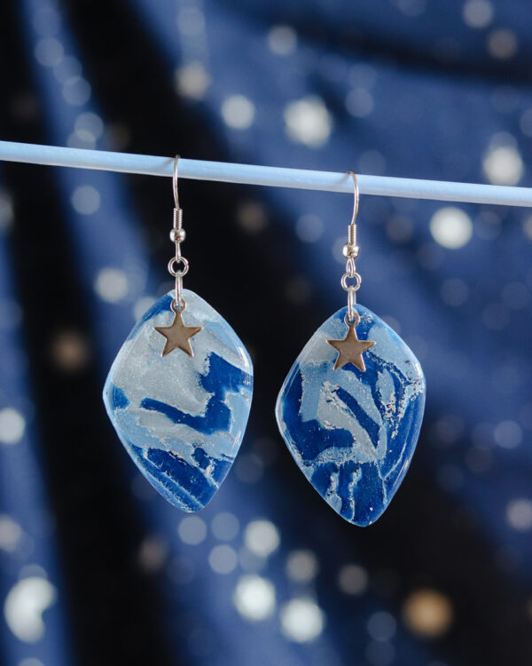 Le Cyanographe - Boucles d'oreilles argentées - gemme – Image 2