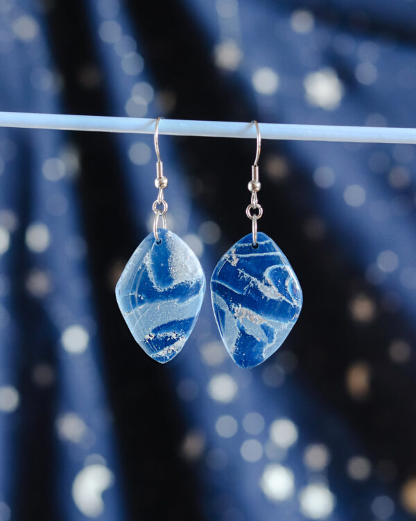 Le Cyanographe - Boucles d'oreilles argentées - gemme – Image 2