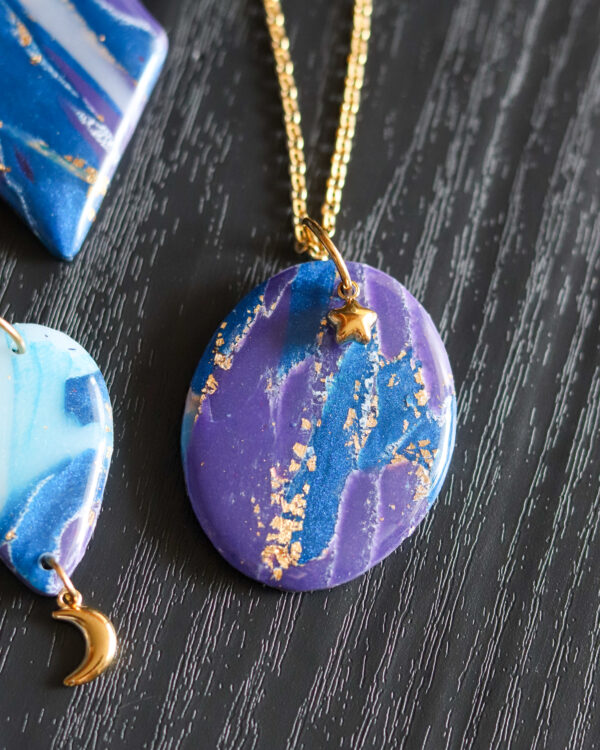 Le Cyanographe - Collier doré - ovale – Image 2