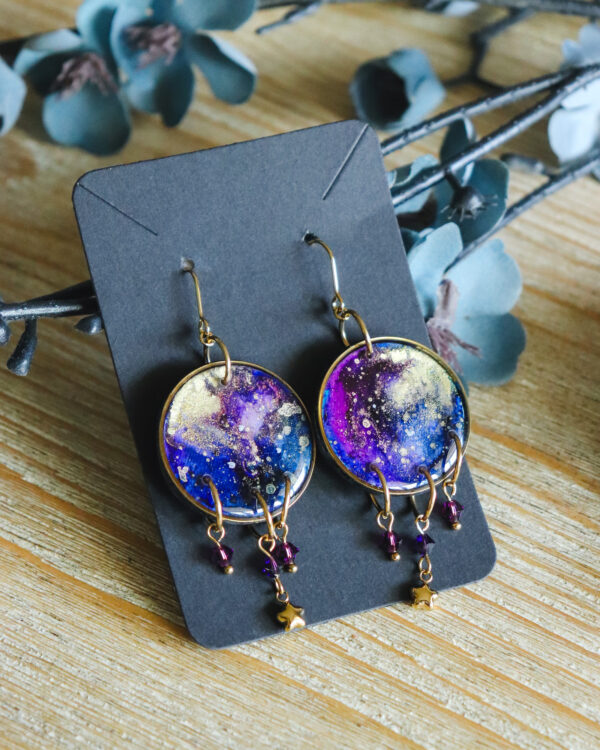 Nébuleuse - Boucles d'oreilles - Doré – Image 2