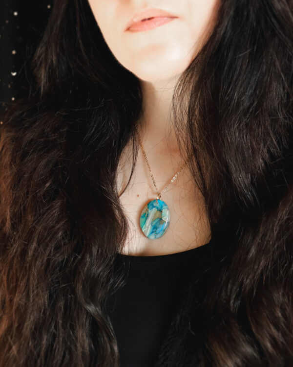 Le Cyanographe - Collier doré - ovale – Image 3