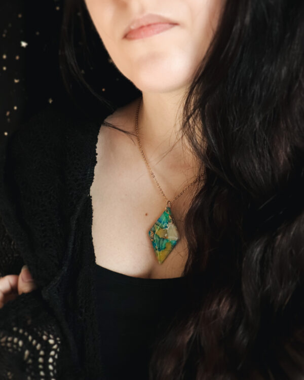 Le Cyanographe - Collier doré - losange – Image 2