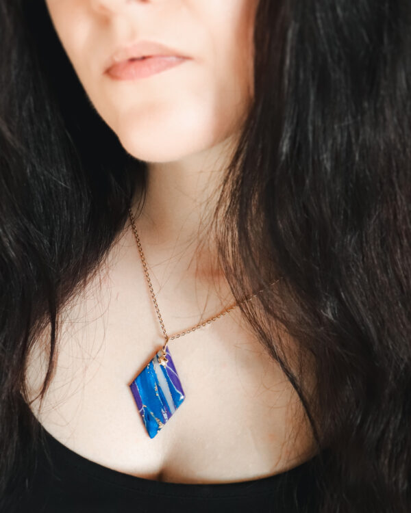 Le Cyanographe - Collier doré - losange – Image 3