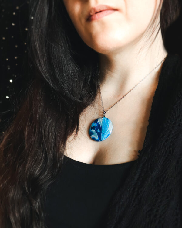 Le Cyanographe - Collier argenté - rond – Image 2