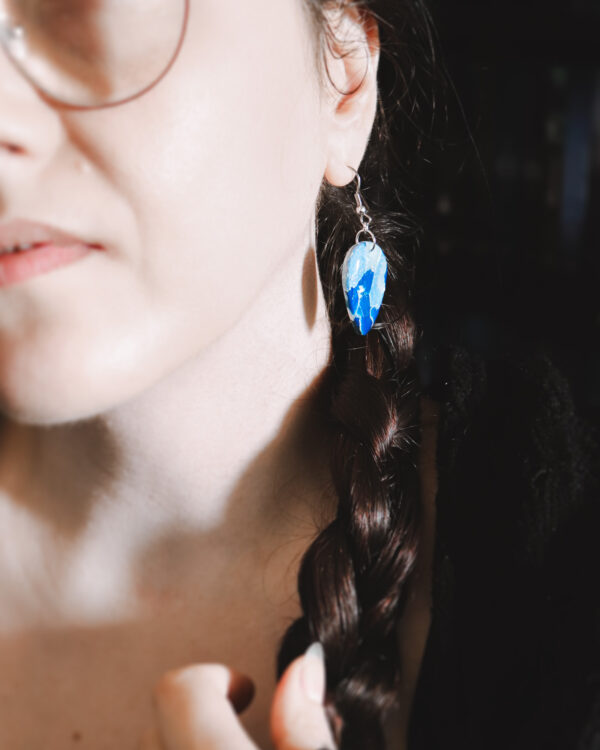 Le Cyanographe - Boucles d'oreilles argentées - goutte – Image 4