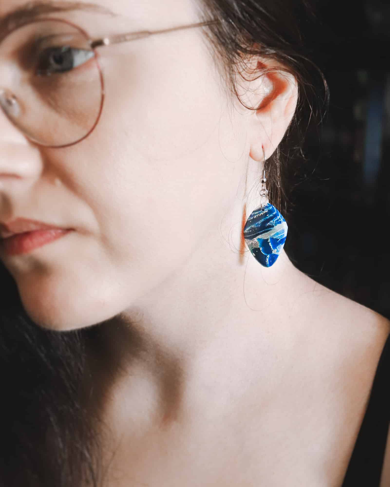 Boucles d'oreilles "Bleu Glace" – Image 3