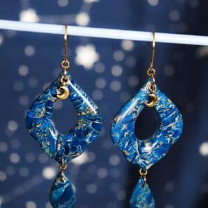 Boucles d'oreilles "Bleu Or"