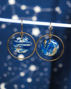 Boucles d'oreilles "Bleu Or"