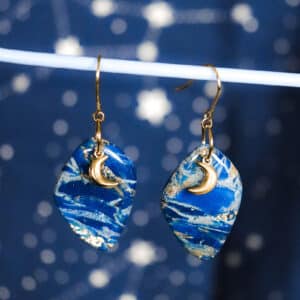 Boucles d'oreilles "Bleu Or"