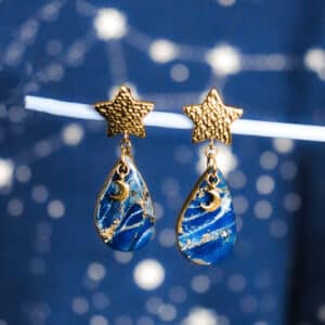 Boucles d'oreilles "Bleu Or"