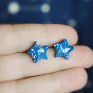 Clous d'oreilles "Bleu Argent"