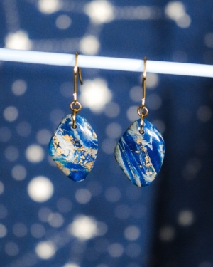 Boucles d'oreilles "Bleu Or"