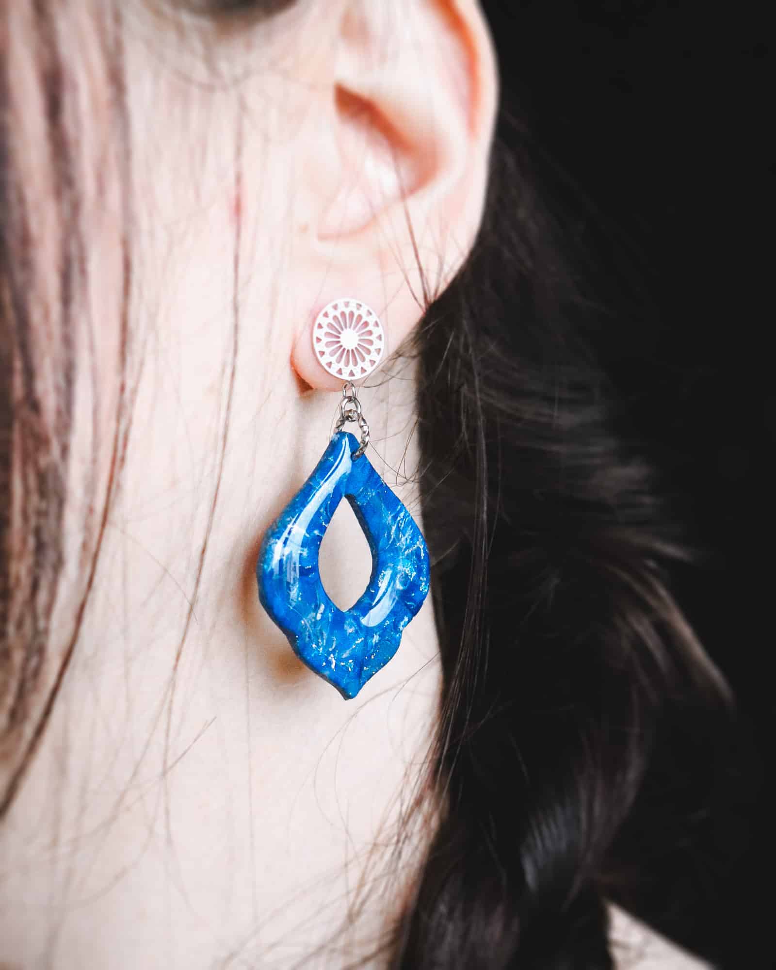 Boucles d'oreilles "Bleu Argent" – Image 2