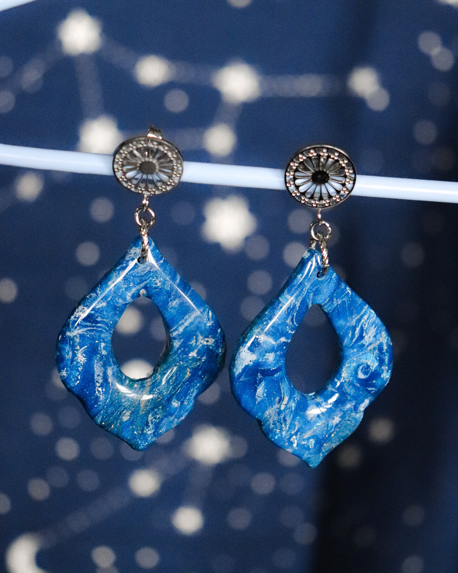 Boucles d'oreilles "Bleu Argent"