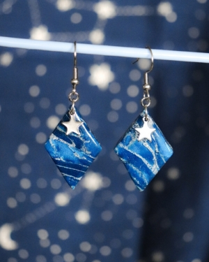 Boucles d'oreilles "Bleu Argent"