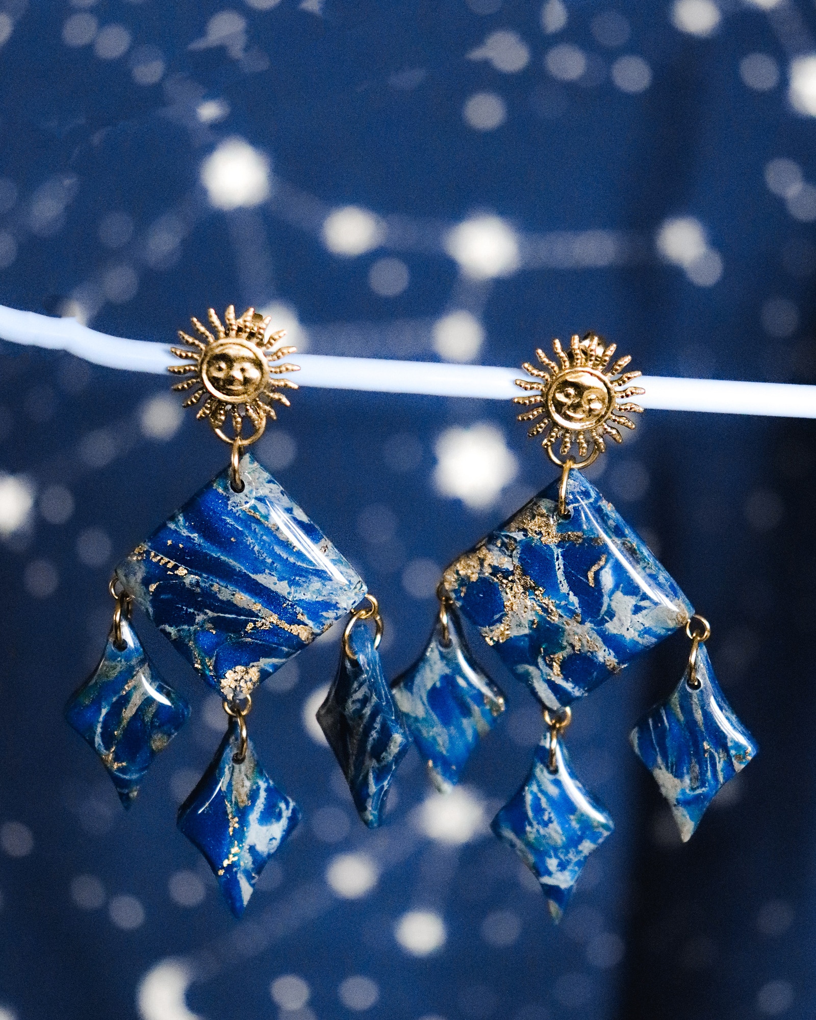 Boucles d'oreilles "Bleu Or"