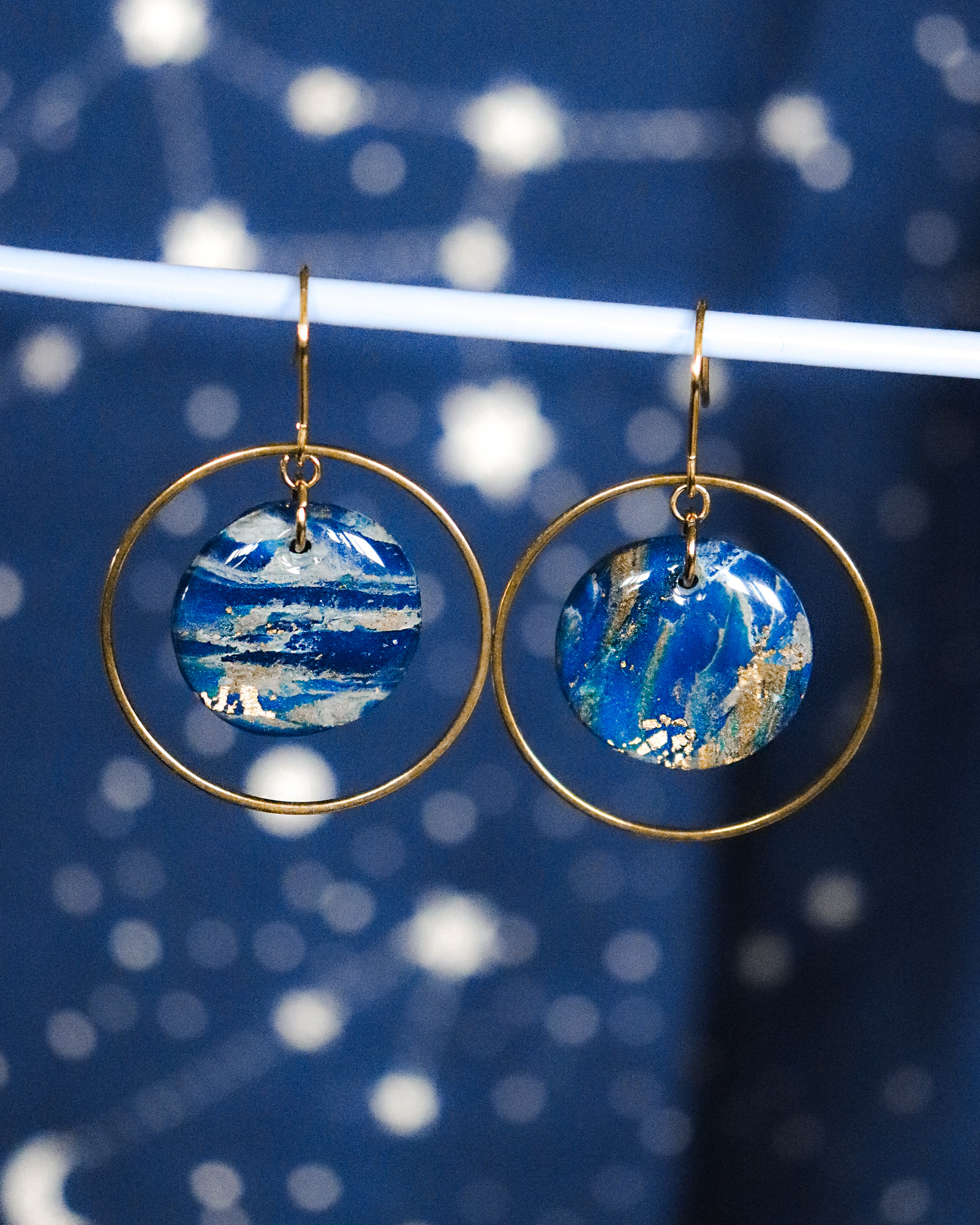 Le Cyanographe - boucles d'oreilles