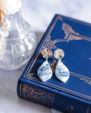 Boucles d'oreilles "Bleu Neige"