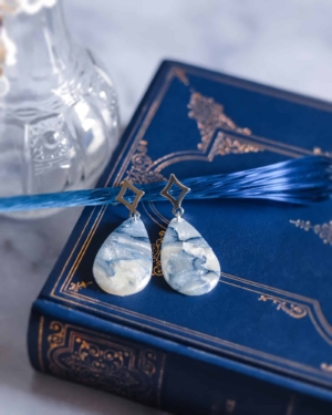 Boucles d'oreilles "Bleu Neige"