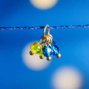 Bouquet de perles - bleu & jaune - supplément