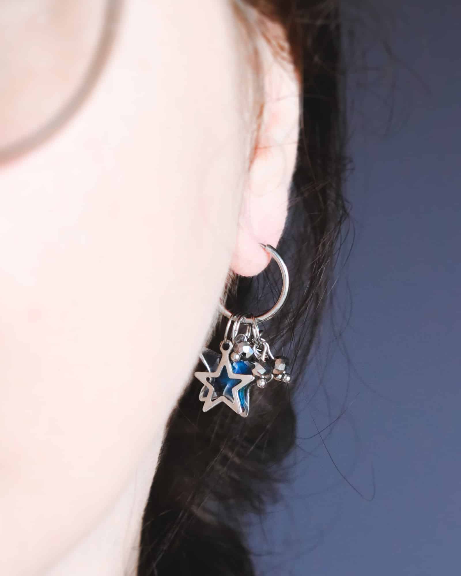 Boucles d'oreilles à personnaliser "Étoile argentée" – Image 7