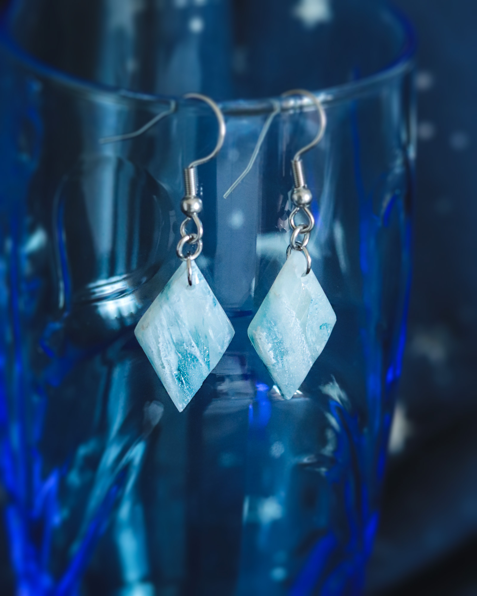 Boucles d'oreilles "Bleu Neige" – Image 3
