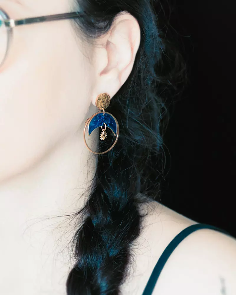 Boucles d'oreilles "Éclipse" dorées - Rue de Minuit