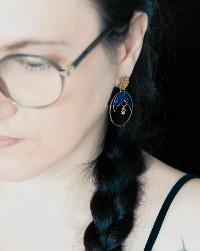 Boucles d'oreilles "Éclipse" dorées - Rue de Minuit