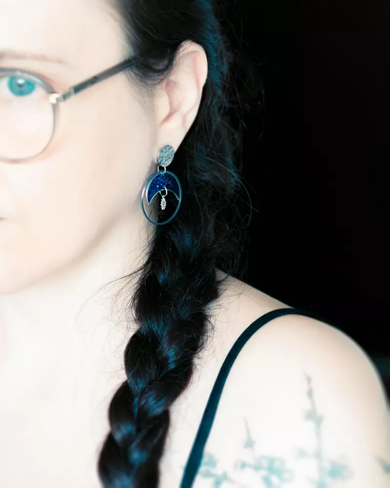 Boucles d'oreilles "Éclipse" argentées - Rue de Minuit
