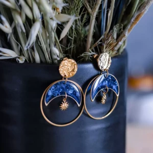 Boucles d'oreilles "Éclipse" dorées - Rue de Minuit