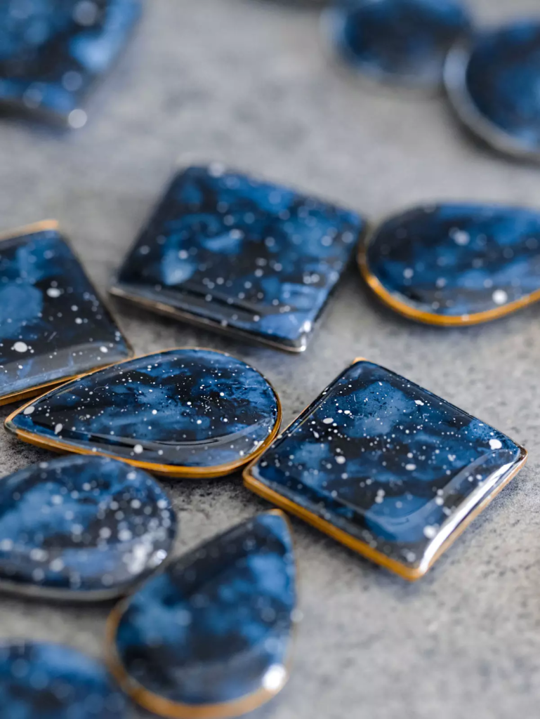 Cabochons au motif "la Nuit"