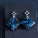 Boucles d'oreilles "La Nuit" losange - Rue de Minuit