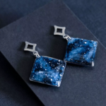 Boucles d'oreilles "La Nuit" losange - Rue de Minuit