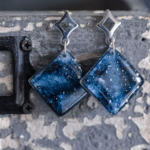 Boucles d'oreilles "La Nuit" losange - Rue de Minuit