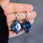 Boucles d'oreilles "La Nuit" losange - Rue de Minuit