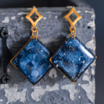 Boucles d'oreilles "La Nuit" losange - Rue de Minuit
