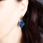 Boucles d'oreilles "La Nuit" losange - Rue de Minuit