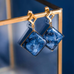 Boucles d'oreilles "La Nuit" losange - Rue de Minuit