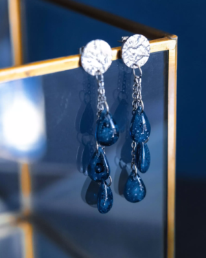 Boucles d'oreilles "La Nuit" cascade - Rue de Minuit