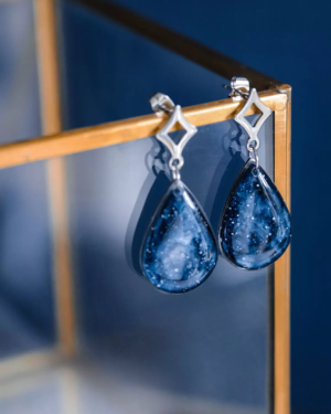 Boucles d'oreilles "La Nuit" goutte - Rue de Minuit