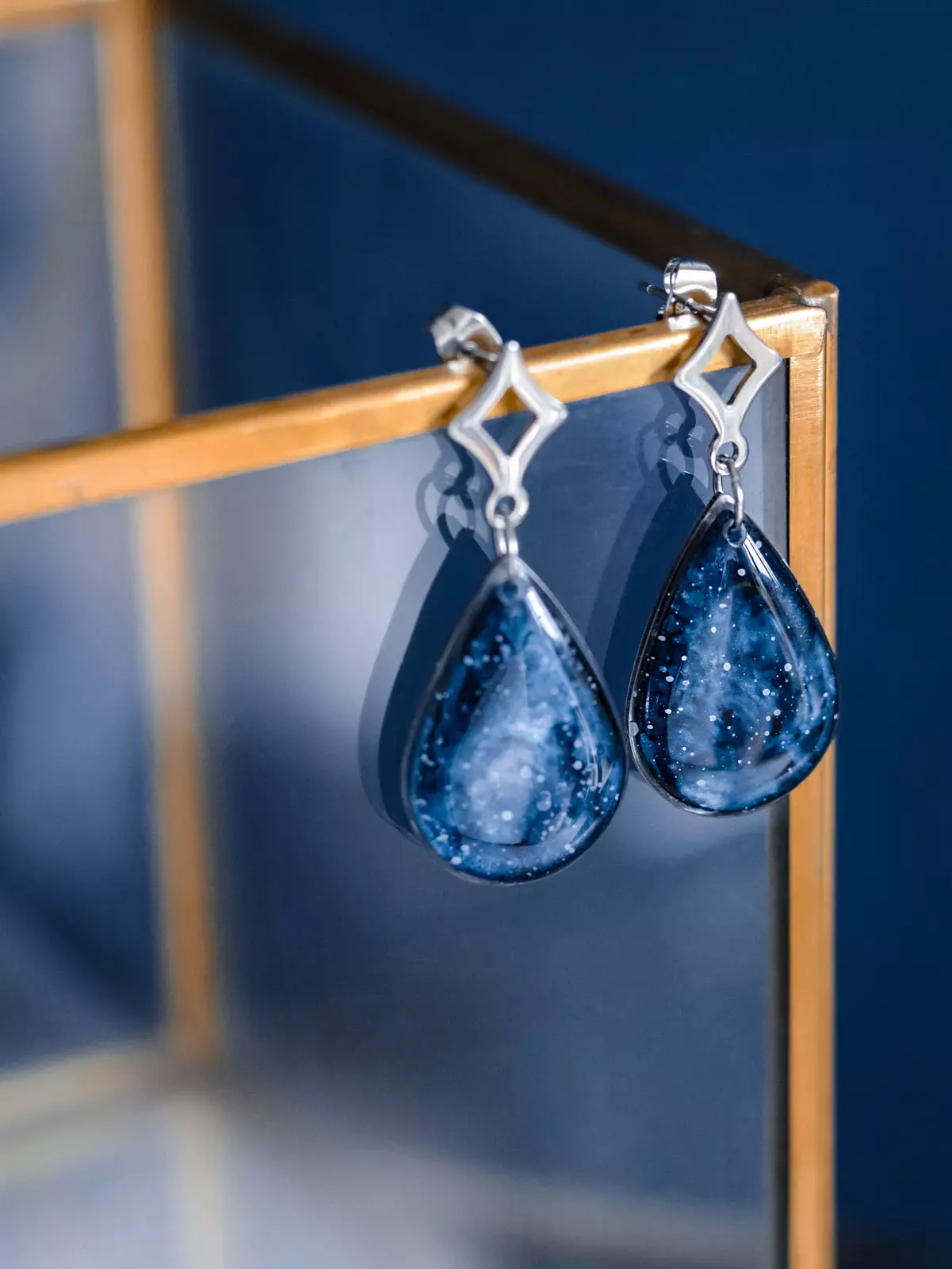 Boucles d'oreilles "La Nuit" goutte - Rue de Minuit